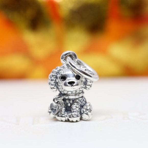 PANDORA POODLE PUPPY DOG CHARM 798871C01 - Picture 1 of 4